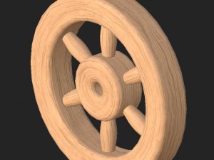 cartoon wooden wheel 1 3D Model