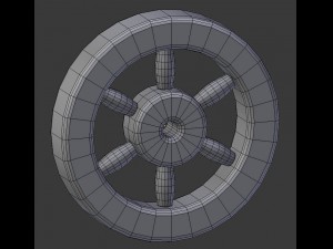 cartoon wooden wheel 1 3D Model