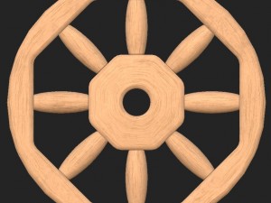 cartoon wooden wheel 3D Модель