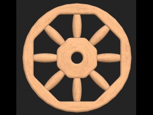 cartoon wooden wheel 3D Модель