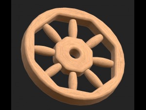 cartoon wooden wheel 3D Модель
