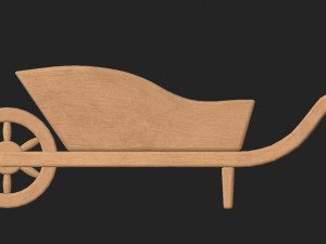 cartoon wooden cart 3D 模型