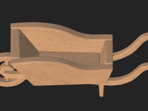 cartoon wooden cart 3D 模型