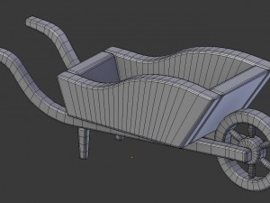 cartoon wooden cart 3D 模型
