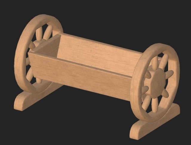 cartoon wooden flowerpot 3D Модель .c4d .max .obj .3ds .fbx .stl .blend 