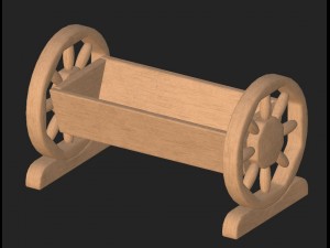cartoon wooden flowerpot Modelo 3D