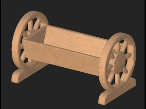 vaso di fiori in legno dei cartoni animati Modello 3D