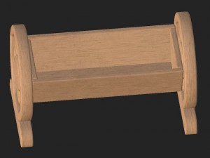 cartoon wooden flowerpot 3D Модель