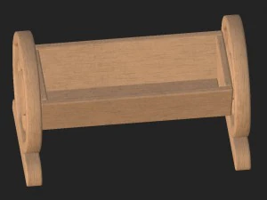 cartoon wooden flowerpot 3D Model