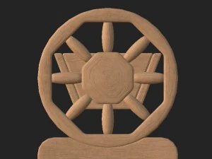 cartoon wooden flowerpot 3D Model