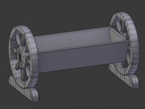 cartoon wooden flowerpot 3D Модель