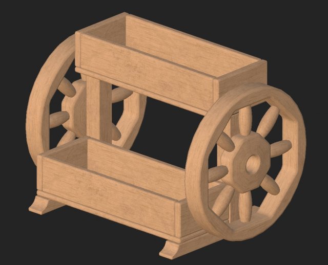 cartoon wooden flowerpot 1 3D 모델 .c4d .max .obj .3ds .fbx .stl .blend 