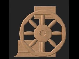 cartoon wooden flowerpot 1 3D Model