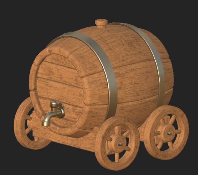 cartoon wooden barrel 3 Modelo 3D .c4d .max .obj .3ds .fbx .stl .blend 