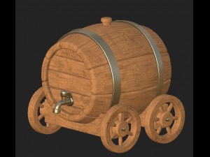 cartoon wooden barrel 3 3D-Modell