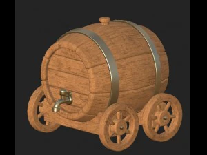 만화 나무 통 3 3D 모델