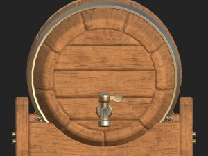 cartoon wooden barrel 3 Modelo 3D