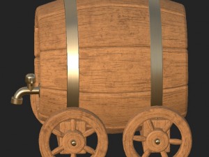 cartoon wooden barrel 3 Modelo 3D