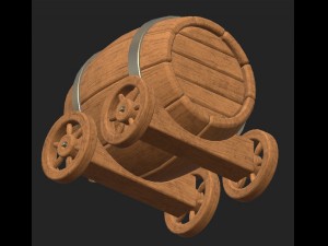 cartoon wooden barrel 3 Modelo 3D