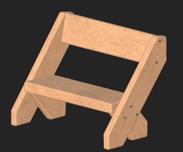 cartoon wooden bench 4 3D Model .c4d .max .obj .3ds .fbx .stl .blend 