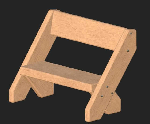 cartoon wooden bench 4 3D Model .c4d .max .obj .3ds .fbx .stl .blend 