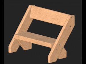 cartoon wooden bench 4 3D मॉडल