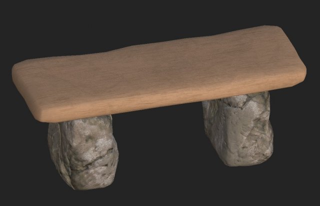 cartoon wooden bench 2 3D मॉडल .c4d .max .obj .3ds .fbx .stl .blend 