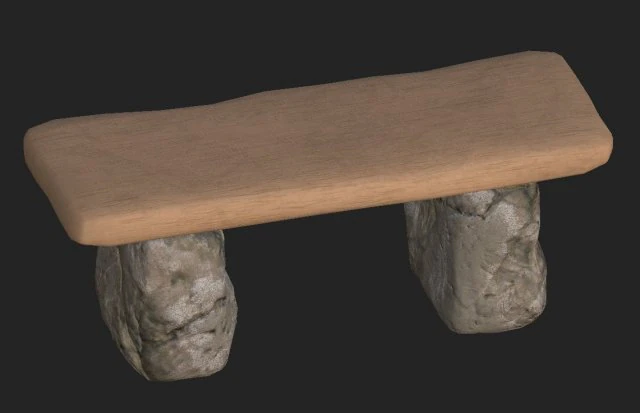 cartoon wooden bench 2 3D Model .c4d .max .obj .3ds .fbx .stl .blend 