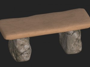 cartoon wooden bench 2 3D मॉडल