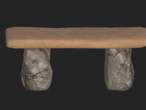 cartoon wooden bench 2 3D मॉडल