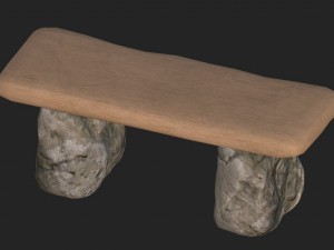 cartoon wooden bench 2 3D मॉडल