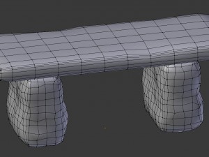cartoon wooden bench 2 3D मॉडल