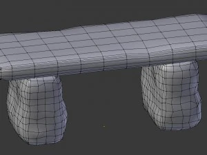 cartoon wooden bench 2 3D Model