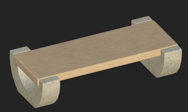 cartoon wooden bench 5 3D-Modell .c4d .max .obj .3ds .fbx .stl .blend 