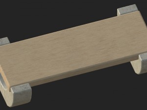 cartoon wooden bench 5 3D-Modell