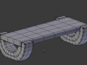 cartoon wooden bench 5 3D Model