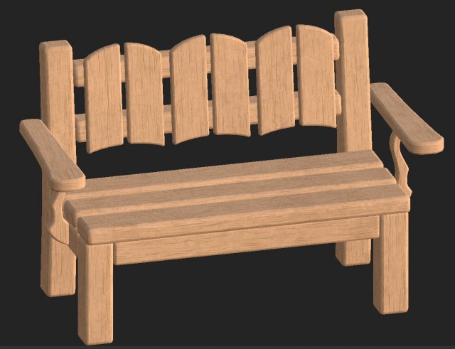 cartoon wooden bench 8 3D 模型 .c4d .max .obj .3ds .fbx .stl .blend 
