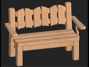 cartoon wooden bench 8 3D मॉडल