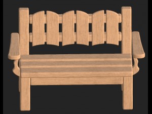 cartoon wooden bench 8 3D 模型