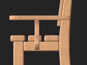 cartoon wooden bench 8 3D 模型