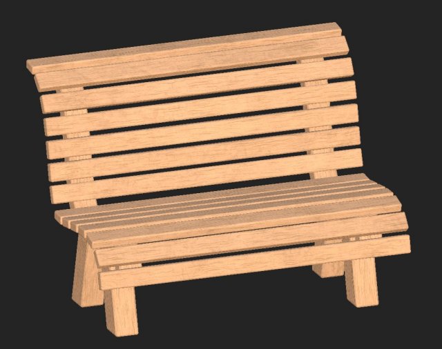 cartoon wooden bench 9 Modelo 3D .c4d .max .obj .3ds .fbx .stl .blend 