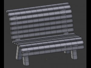 cartoon wooden bench 9 Modelo 3D