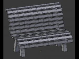 cartoon wooden bench 9 3D Model