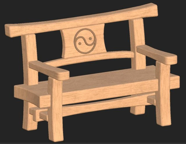 banco de madeira dos desenhos animados 10 Modelo 3D .c4d .max .obj .3ds .fbx .stl .blend