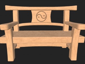 cartoon wooden bench 10 Modello 3D