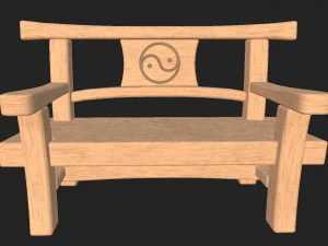 banco de madeira dos desenhos animados 10 Modelo 3D