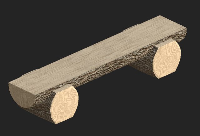 cartoon wooden bench 6 3D Model .c4d .max .obj .3ds .fbx .stl .blend 