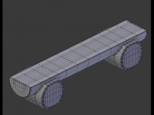 cartoon wooden bench 6 3D Model