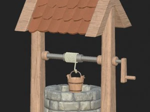 만화 돌 우물 3D 모델