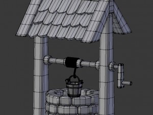cartoon stone well 3D Model